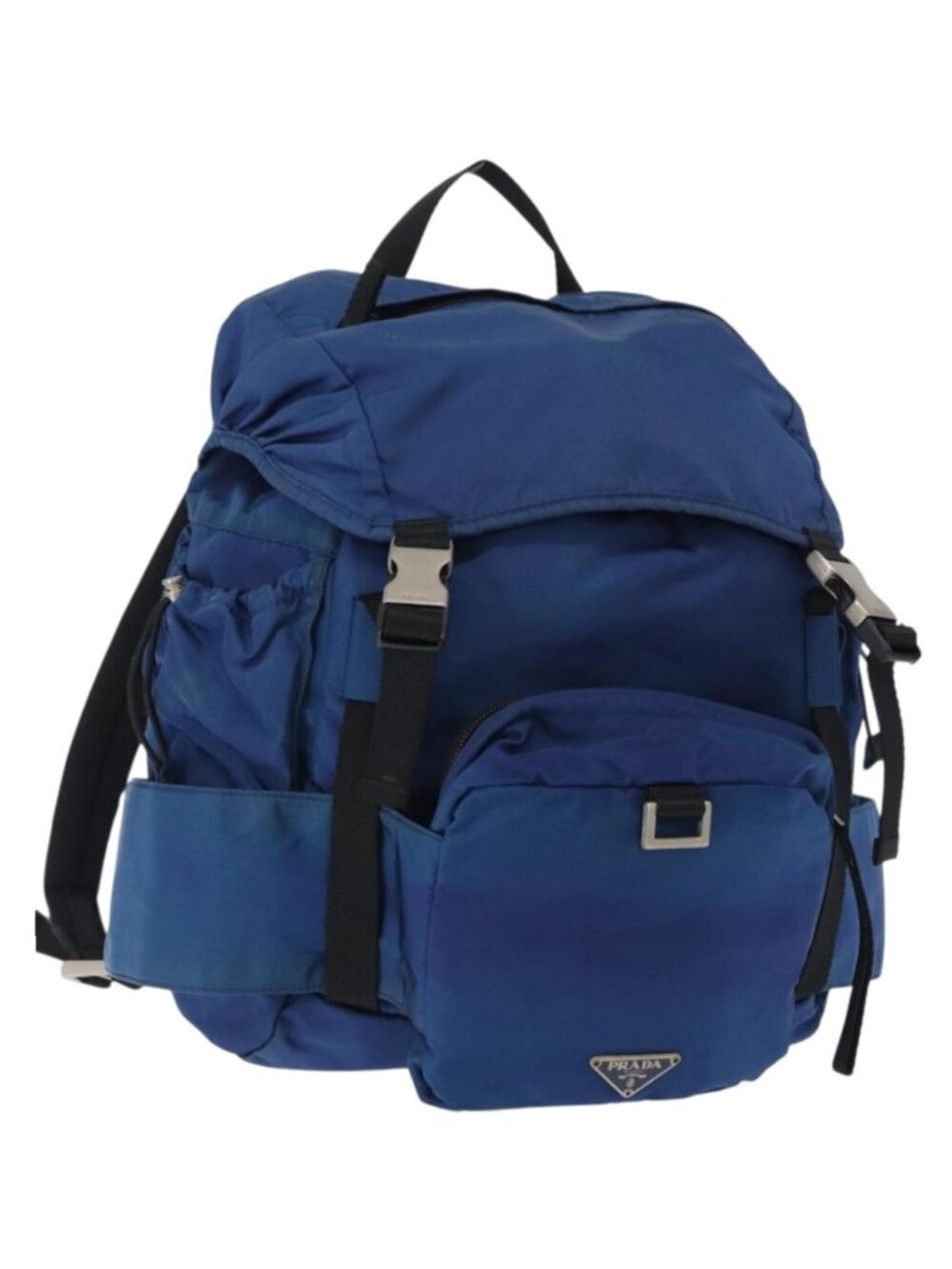 PRADA Backpack Nylon Blue Silver